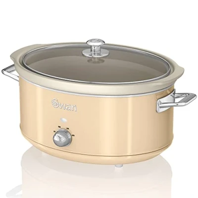 Image de Retro Mijoteuse 65L Poêle Amovible en Céramique Antiadhésive Vintage SWAN SF17031CNEU 320 Crème