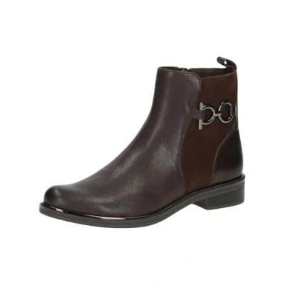 Afbeelding van CAPRICE Damen Chelsea Boots aus Leder Kleiner Absatz, Braun (Dk Brown Comb), 36.5 EU