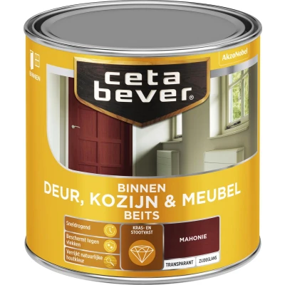 Afbeelding van Ceta Bever Binnenbeits Deur, Kozijn &amp; Meubel Zijdeglans Mahonie 0145 0,25 liter