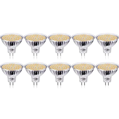 Afbeelding van GVOREE Mr16 ledlampen, GU5.3, 12 V, warmwit, 3000 K, 5 W, komt overeen met 40 W halogeenlamp, 120 graden hoek, niet dimbaar, 10 stuks