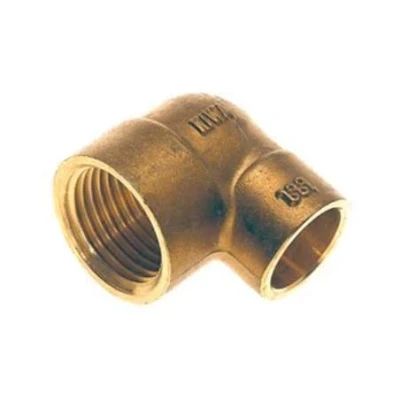 Afbeelding van Messing knie 15mmx1/2&quot; binnendraad plieger