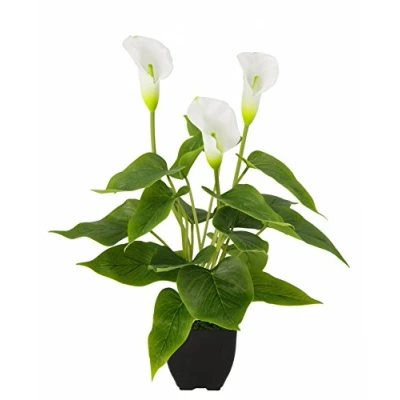 Afbeelding van Flair Flower Kunstmatige Calla Potplant Kunstbloemen Zijden Bloemen Plastic Nep Decoratie Echte Touch Exotische Groene Plant Lelie Begrafenisdecoratie