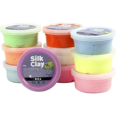 Afbeelding van Klei Creotime silk basic 2 10 x 40gr neon kleuren