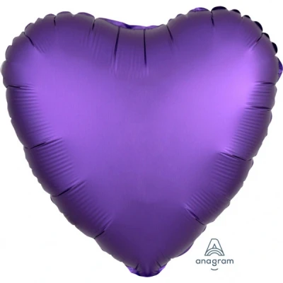 Afbeelding van Helium ballon hart Paars metallic 43 cm