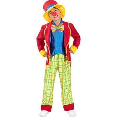 Afbeelding van Funidelia Clown Kostuum voor jongens Clowns, Circus, Originele en Leuke kinderen Accessoire verkleedkleding rekwisieten Halloween, carnaval &amp; feesten Maat 107 113 cm Rood
