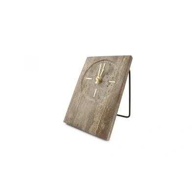 Afbeelding van Salt &amp; Pepper Zone Travertijn tafelklok 16xh23,5cm grijs