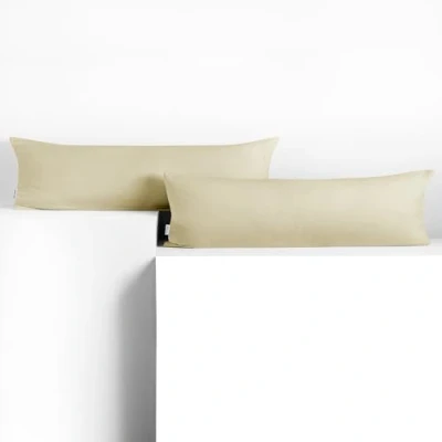 Afbeelding van DecoKing 2 kussenslopen 20 x 120 cm, jerseykatoen, rits, beige, barnsteen