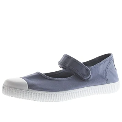 Afbeelding van VICTORIA 1168110 WOMEN SANDAAL 1915 GEKLEURD CANVAS KATOEN, MILIEUVRIENDELIJK EN 30% GERECYCLEERD MET WITTE ZOOL KANT SCRATCH SLUITING dienblad voor dames, Blauw