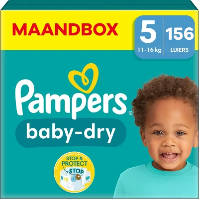 Afbeelding van Pampers Baby Dry Maat 5 Maandbox 156 stuks 11/16 KG
