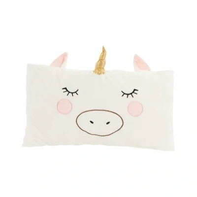 Afbeelding van Idena 40258 Eenhoorn knuffelkussen met gouden hoorn, oren en gezicht voor baby&#039;s kinderen, ca. 45 cm