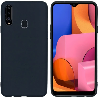Afbeelding van iMoshion Hoesje Geschikt voor Samsung Galaxy A20s Siliconen Color Backcover Zwart