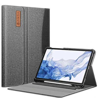 Afbeelding van FINTIE Beschermhoes voor Samsung Galaxy Tab S8 11 2022 / S7 2020 [Stylus opslag] hoes met meerdere posities voorvak magneetsluiting, denim grijs
