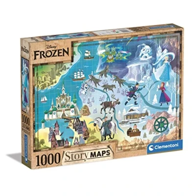 Afbeelding van Clementoni Puzzel 1000 Stukjes Disney Maps Frozen Voor Volwassenen en Kinderen 14 99 jaar
