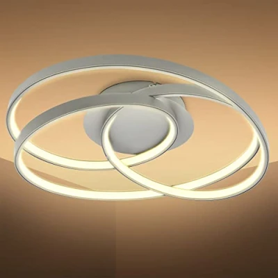 Afbeelding van B.K.Licht LED Plafondlamp Ringen voor woonkamer zilver ronde plafonniére 3.000 K 4.600 Lm 35 W