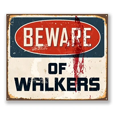 Afbeelding van 1 x 25 cm Beware of Walkers autosticker Laptop Decal Fun Sign Zombie Fridge #6635