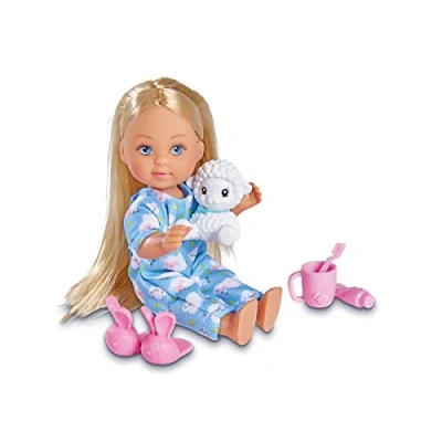 Afbeelding van SIMBA Doll Evi gaat slapen in pyjama met een schaap