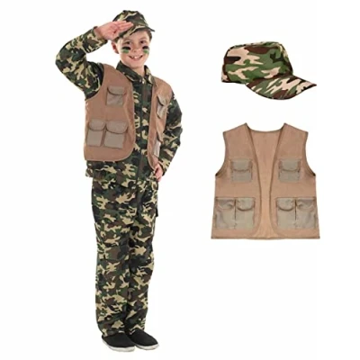 Afbeelding van Fun Shack militair kostuum voor kinderen, jongens, soldaatkostuum carnaval, maat M