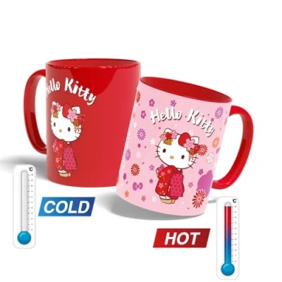 Afbeelding van Konix Hello Kitty thermobeker 320 ml kimono rood