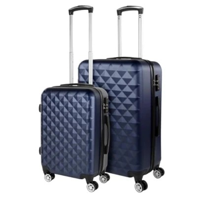 Afbeelding van ITACA Set koffers met 4 wielen reiskoffers. Grote, middelgrote koffer en cabinekoffer. Robuust lichtgewicht ABS slot TSA 771700., blauw, Basic