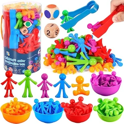 Afbeelding van NCKIHRKK 40 delig speelgoed voor kinderen van 2 jaar, educatief spel Montessori spellen jaar om te tellen en sorteren, spel, kleuren leren, fijne motoriek sorteerspel