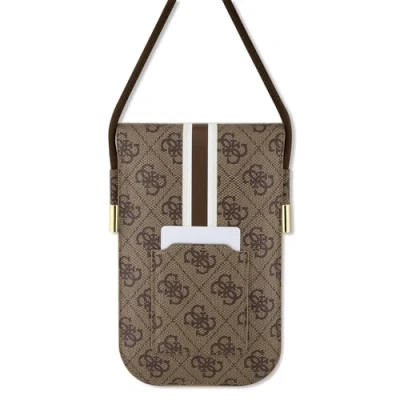 Afbeelding van Guess 4G Printed Stripe Tas (Scherm tot 7 Inch) Bruin