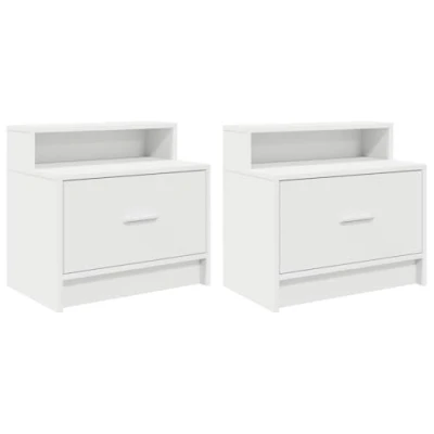 Afbeelding van vidaXL Nachtkastjes 2 st met lade 51x31x47 cm wit