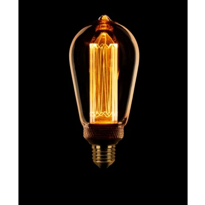Afbeelding van ETH Edison ST64 kooldraad LED 4w E27 240v 1800k 3 stappen dimbaar amber/goud 200L + M.