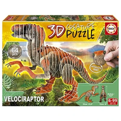 Afbeelding van Puzzel Educa Velociraptor 3D 58 Onderdelen
