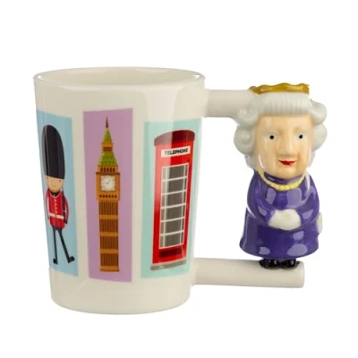 Afbeelding van Puckator Thee en koffiemok van keramiek met handvat in de vorm een souvenir uit Londen Grappige woonaccessoires Leuke cadeaus voor vriendin Grote mokken mannen vrouwen