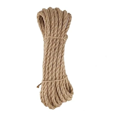 Afbeelding van D.RECT jute touw 10 mm m natuurlijke vezels gevlochten