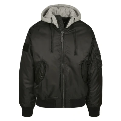 Afbeelding van Brandit Hooded Jas, Heren, Maat: Large, Blk/gry