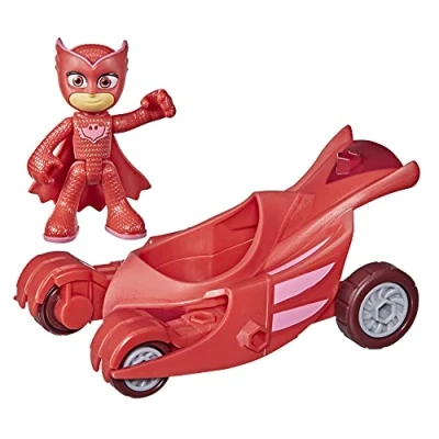 Afbeelding van PJ Masks Astro uil heldenvoertuig met figuur Bibou, kleuterspeelgoed voor kinderen vanaf 3 jaar