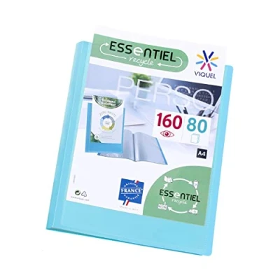 Afbeelding van Viquel Zichtmap voor 160 weergaven A4 Aanpasbare binder Gladde en transparante hoezen Recycle Essential Turquoise blauw