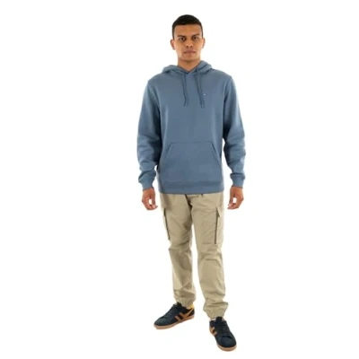Image de Tommy Jeans Sweat à capuche TJM REG S FLAG DM0DM20742 pour homme, Gris (moment bleu), XS, (Blue Moment), XS