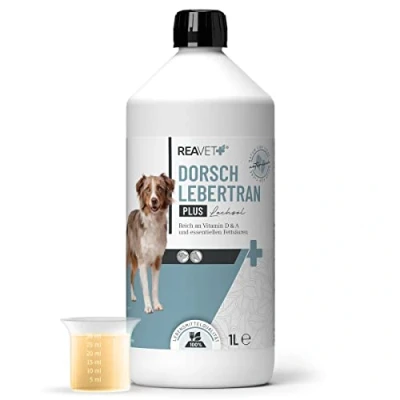 Afbeelding van ReaVET Levertraan Plus voor honden en paarden (1 Liter) Essentiële vitamines vetzuren Ondersteunt het immuunsysteem de stofwisseling