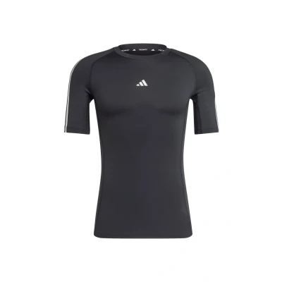 Afbeelding van adidas Performance Techfit Compression 3STRIPES Sport Tshirt, Heren, Maat: XS, Black