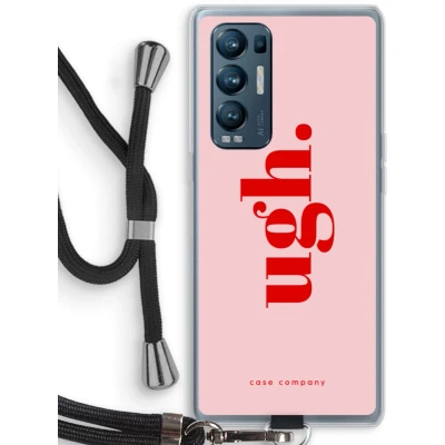 Afbeelding van Case Company® hoesje met Koord geschikt voor Oppo Find X3 Neo Ugh Telefoonhoesje Zwart Bescherming aan alle Kanten en Over de Schermrand