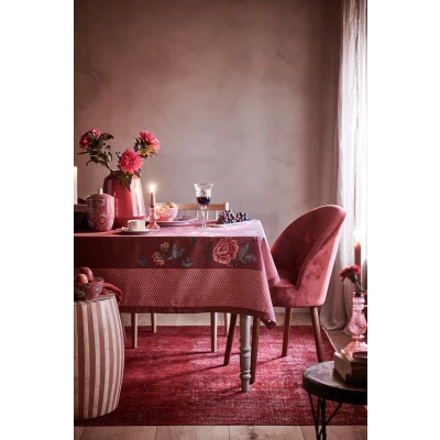Afbeelding van Pip Studio Flower Festival Tafelkleed Van Katoen 250 X 150 Cm Donkerrood