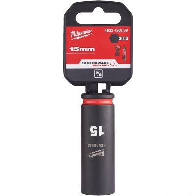 Afbeelding van MILWAUKEE 4932480289 SHOCKWAVE slagdop lang 3/8&quot; 15 mm