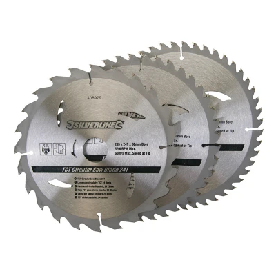 Afbeelding van Silverline Zaagblad 205 x 30/25/18/16 mm 24+40+48 Tands SET