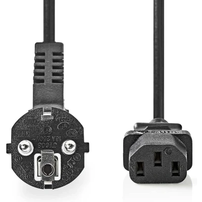 Afbeelding van C13 kabel Nedis 2 meter (Haaks, Zwart)