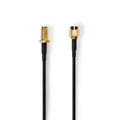Afbeelding van Nedis Csgl02210Bk30 Antennekabel Rp Sma Male Female Verguld 50 Ohm Enkelvoudig Afgeschermd 3.