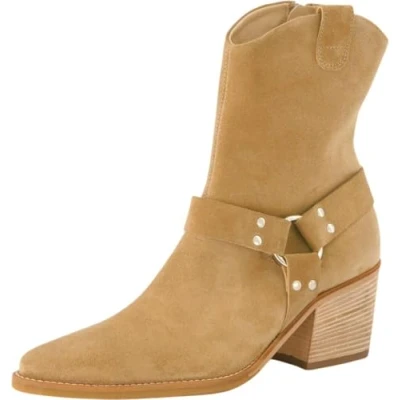 Afbeelding van Paul Green Cowboy/Bikerlaarsjes, Dames, Maat: 36, Sand Veloursleer