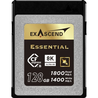 Afbeelding van Exascend ESSENTIAL, 128 GB, CFexpress Type B, 1800 MB/s, 1400 Stofafstotend, Schokbestendig, Magneetbestendig, Weerbestendig, Röntgenbestendig, Zwart, Grijs