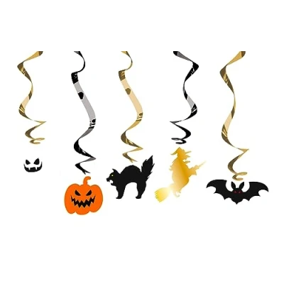 Afbeelding van Folat Hangdecoratie Halloween BoOo! Karakters 5 stuks Decoratie Versiering