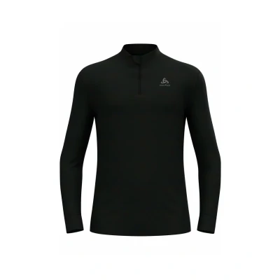 Afbeelding van Odlo heren Longsleeve van merino scheerwol met halve rits in de kleur Zwart, maat: XL