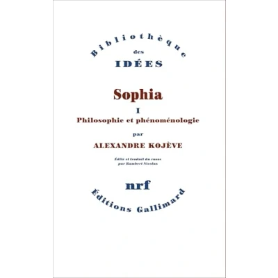 Afbeelding van SOPHIA,1:PHILOSOPHIE ET PHENOMENOLOGIE
