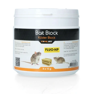 Afbeelding van Lokmiddel Blok voor muis en rat Fluo NP 8 x 15g