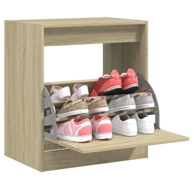 Afbeelding van Schoenenkast 60x42x69 cm bewerkt hout sonoma eikenkleurig