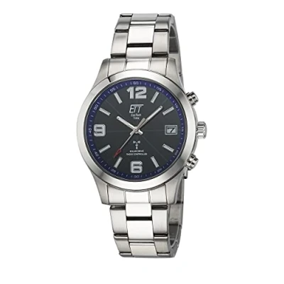 Afbeelding van ETT Eco Tech Time EGS 11485 32M Radiogestuurd herenhorloge met digitale datum en roestvrijstalen armband, armband